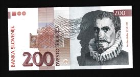 Geldscheine Banknoten Slowenien Europa 200 Tolar 1997 I UNC