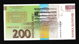 Geldscheine Banknoten Slowenien Europa 200 Tolar 1997 I UNC