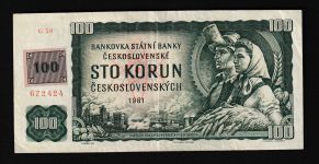 Geldscheine Banknoten Tschecheslowakei 100 Korun 1961 II