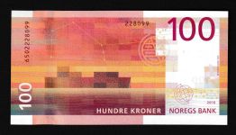 Geldscheine Banknoten Norwegen 100 Kronen 2016 I UNC