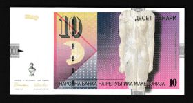 Geldscheine Banknoten Mazedonien 10 Denari 1996 I UNC