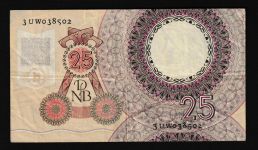 Geldscheine Banknoten Niederlande 25 Gulden 1955 Boerhave II-III