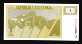 Geldscheine Banknoten Slowenien Europa 1 Tolar I UNC