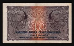 Geldscheine Banknoten Tschecheslowakei 10 Korun 1927 III