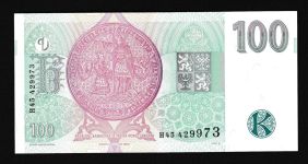 Geldscheine Banknoten Tschechien 100 Korun 1997 I UNC