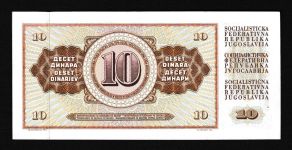 Geldscheine Banknoten Jugoslawien 10 Dinar 1968 I UNC