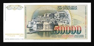Geldscheine Banknoten Jugoslawien 50000 Dinar 1988 1 UNC