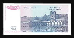 Geldscheine Banknoten Jugoslawien 50000 Dinar 1993 I UNC