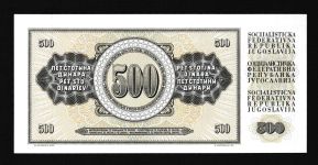 Geldscheine Banknoten Jugoslawien 500 Dinar 1986 I UNC