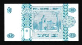 Geldscheine Banknoten Europa Moldavien 5 Lei 2006 1 UNC