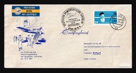 Brief Flugpost DDR Berlin Erstflugbrief SST Flugverkehr Deutsche Lufthansa