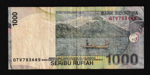 Geldscheine Banknoten Indonesien 1000 Rupiah 2007 IV