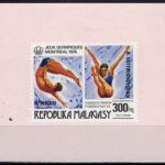 Afrika Madagaskar 802-806 B Olympia Sport Sonderblocksatz Zähnung aufgedruckt