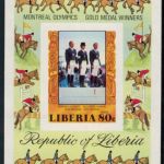 Afrika Liberia 1032-1036 B Olympia Sport Montreal Pferde Medaillengewinner