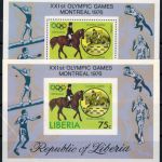 Pferde Pferdesport Olympia Afrika Liberia 990-995 A+B Block 18 Aü+B Montreal