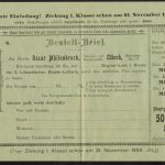 Lübeck Lotterielos der Fa. Oscar Müllenbrock mit Hauptgewinn 500.000 Mark 1899