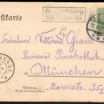 Deutsches Reich Ansichtskarte mit R2 Postbriefkasten Rudelsburg 1905 n. München