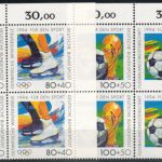 Bund 1717-20 Sporthilfe Olympia Bogenecke Eckrand Viererblock o. re. postfrisch