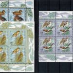 Bund 2015-19 Wohlfahrt Vögel Bogenecke Eckrand Viererblock re. o.+ u. postfrisch