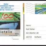 Bund Ganzsache Philatelia u. Münzexpo mit Zudruck Kiel Sammlerverein Schleswig-H