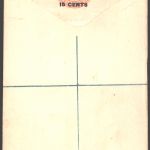 Ceylon Ganzsache Einschreibeumschlag Victoria EU 5 b Aufdruck 15c auf 12 c.