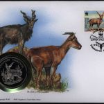 Numisbrief Usbekistan Schraubenziege mit Medaille 30 Jahre WWF Tiere