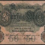Geldschein Banknote Deutsches Reich Reichsbanknote 50 Mark 25 a C 10.3.1906 II