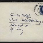 Großbritannien Brief EF n. Berlin mit Postaufkleber Motiv Post Beschädigung 1960
