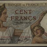Geldschein Banknote Frankreich 100 Cent Francs 1940 III. VF 94