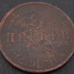 Münze Hessen-Kassel 3 Heller 1863 sehr schön - vzgl VF-XF Arnold: 67