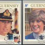 Guernsey 7 Künstlerkarten Hochzeit von Prinz Charles und Diana Ersttagsstempel