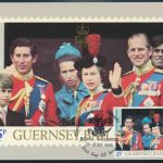 Guernsey 7 Künstlerkarten Hochzeit von Prinz Charles und Diana Ersttagsstempel