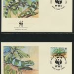 WWF Tonga 1140-1143 Tiere Der Kurzkammleguan kpl. Kapitel bestehend aus