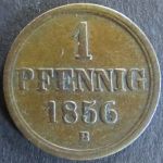 Münze Braunschweig 94 - 1 Pfennig 1856 Sachsenross Kupfer vz