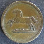 Münze Braunschweig 94 - 1 Pfennig 1856 Sachsenross Kupfer vz