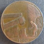 Münze Großbritannien 1790 - Half Penny John Wilkison Iron Master Kupfer ss