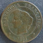 Münze Frankreich 1871 - 5 Centimes Dritte Republik Kupfer s
