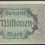 Banknote Notgeld Gutschein 100 Millionen Mark August Thyssen Hütte Hamborn ss