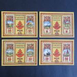 4 Geldscheine Banknoten Notgeld Kiel Nordische M 10 Pf-1 Mark 1921 vzg Gra 698.1