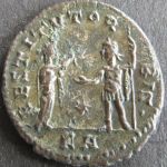 Römische Münze Aurelianus 270-275 Antoninian RS: Frau reicht Herrscher Kranz s
