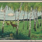 Ansichtskarte Künstlerkarte Rethen nach Bad Salzuflen 1917 Pfingsten Waldsee Reh