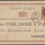 Großbritannien Ganzsache 1/2p Queen Victoria privater Zudruck Evans, Lescher &