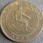 Münze Spanien 2 Centimos 1870 Schön: 141