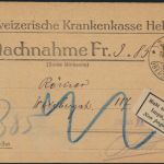 Postsache Schweiz Nachnahmekarte EF 139x Tell Zürich 1920 Zettel nicht eingelöst