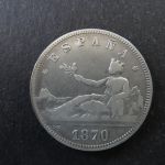 Münze Spanien 2 Pesetas 1870 (75) Silber ss Schön: 148