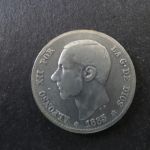 Münze Spanien Alfonso XII 1 Peseta 1885 Silber ss Schön: 164