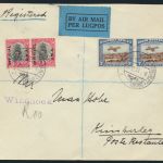 Afrika Namibia 164-5 D 19-20 FLugpost Brief Erstflug als Einschreiben je Paar 3p