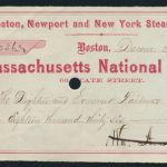 Banknote Geldschein Scheck USA Dampfschiff-Gesellschaft an die Eisenbahn mit 2 c