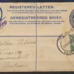 Südafrika Brief Ganzsache 3 b 5 1/2 d King Georg blau ZuF via Ladysmith Pinetown