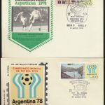 Sport Argentinien 4 Briefe Fußball verschied Länderspiele Argentinia 4 Covers